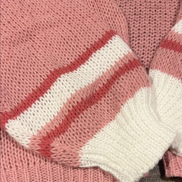 Elan Pink and White Striped Cardigan - Picture 2 of 6